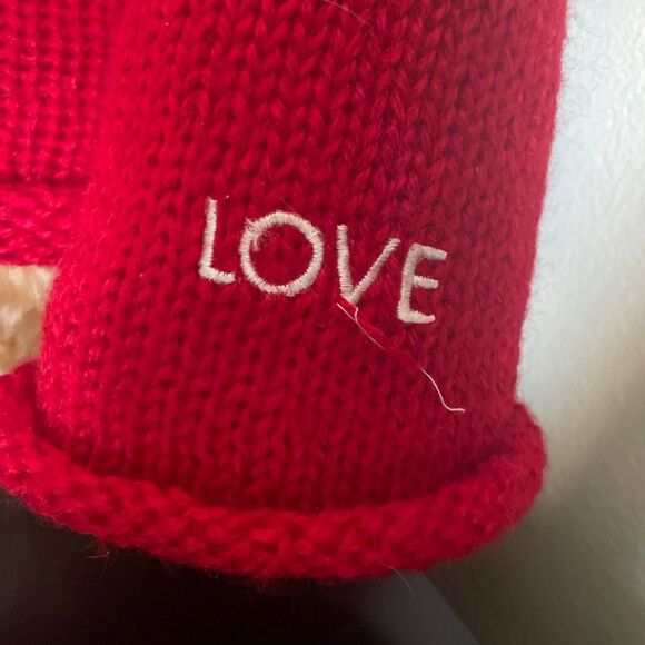 Millennial bear vintage gund curly haired bear stuffed animal red hood love 2000 - Picture 5 of 10